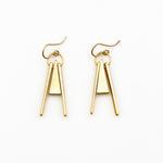 Sienna Earrings - Gold Triangle Triad