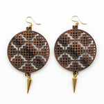 Deva Earrings - Bolivian Rosewood with Gold Spikes
