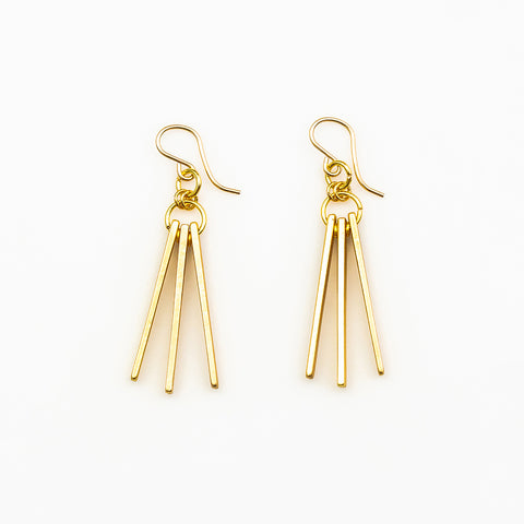 Nikila Earrings - Gold Triangle Triad