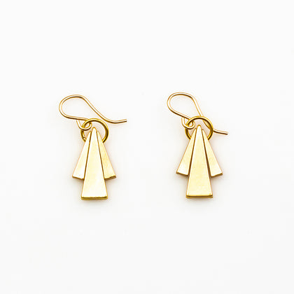 Dulini Earrings - Gold Triangle Triad